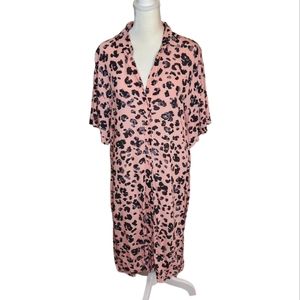 NEW Maeve by Anthropologie Rita Pink Animal Print Tunic Duster